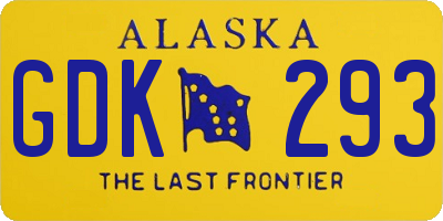 AK license plate GDK293