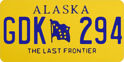 AK license plate GDK294