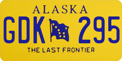 AK license plate GDK295