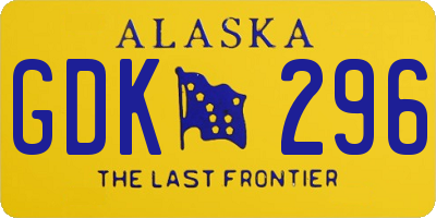 AK license plate GDK296