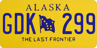 AK license plate GDK299