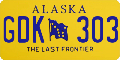 AK license plate GDK303