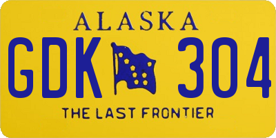 AK license plate GDK304