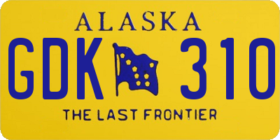 AK license plate GDK310