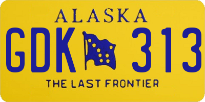 AK license plate GDK313