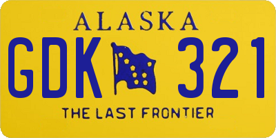 AK license plate GDK321