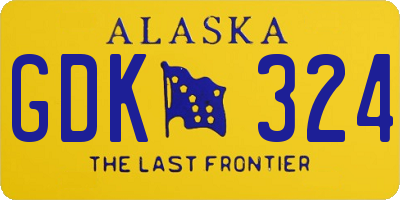 AK license plate GDK324