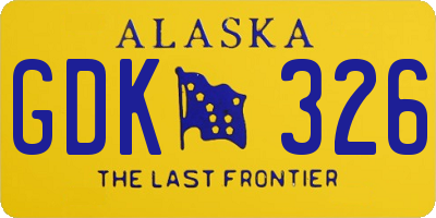 AK license plate GDK326