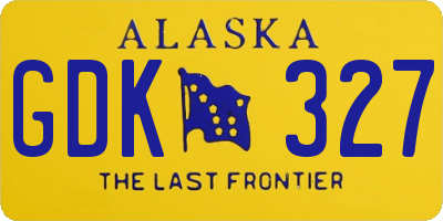 AK license plate GDK327