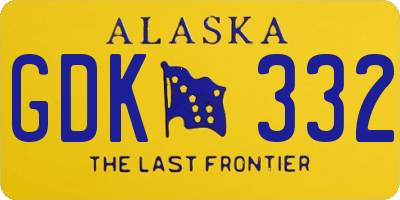 AK license plate GDK332