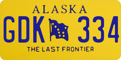AK license plate GDK334