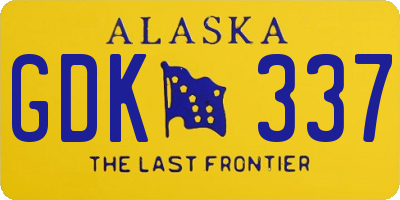 AK license plate GDK337