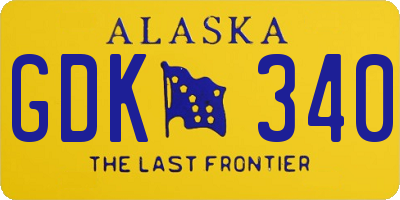 AK license plate GDK340