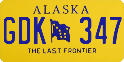 AK license plate GDK347