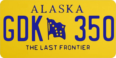 AK license plate GDK350