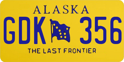 AK license plate GDK356