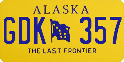 AK license plate GDK357