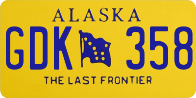 AK license plate GDK358