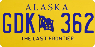 AK license plate GDK362