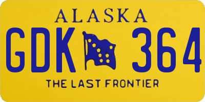 AK license plate GDK364