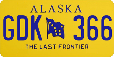AK license plate GDK366