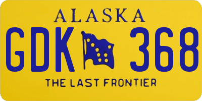AK license plate GDK368