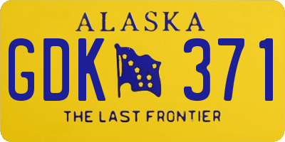 AK license plate GDK371