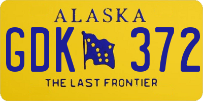 AK license plate GDK372
