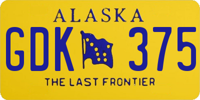 AK license plate GDK375