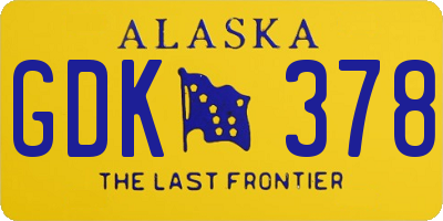 AK license plate GDK378