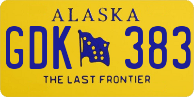 AK license plate GDK383