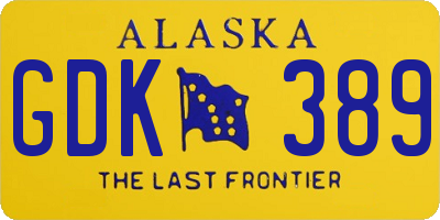 AK license plate GDK389