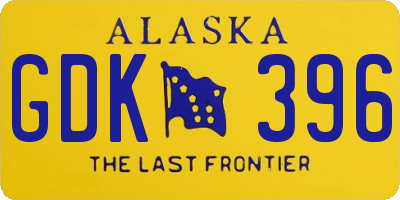 AK license plate GDK396