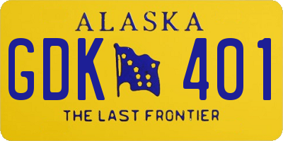 AK license plate GDK401
