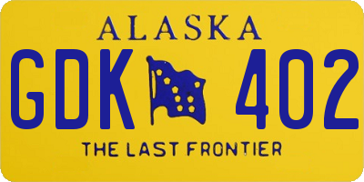 AK license plate GDK402