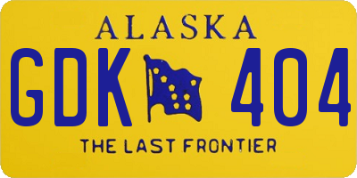 AK license plate GDK404