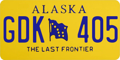 AK license plate GDK405