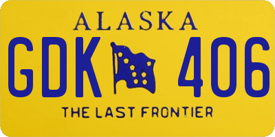 AK license plate GDK406