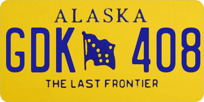 AK license plate GDK408
