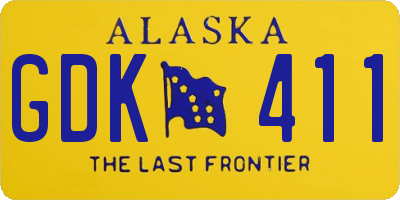 AK license plate GDK411