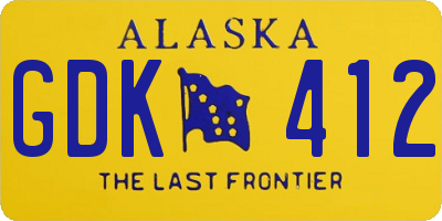 AK license plate GDK412