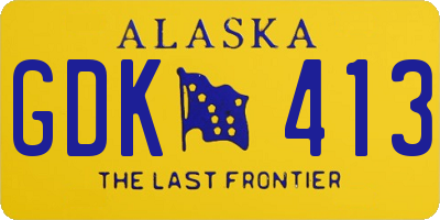 AK license plate GDK413