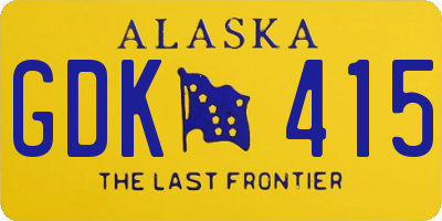 AK license plate GDK415