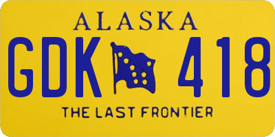 AK license plate GDK418