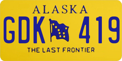 AK license plate GDK419