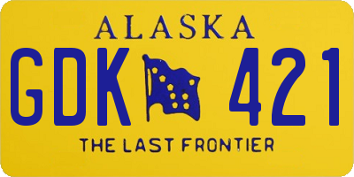 AK license plate GDK421