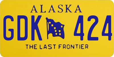 AK license plate GDK424