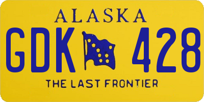 AK license plate GDK428