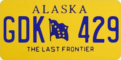 AK license plate GDK429