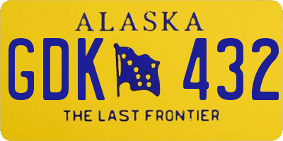 AK license plate GDK432